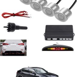 4Silver Parking Sensor With LED Display Increased Safety For Car-311 Universal 4 Silver Reverse Parking Sensor With LED Display For Cars-311 Parking Sensor-image-17