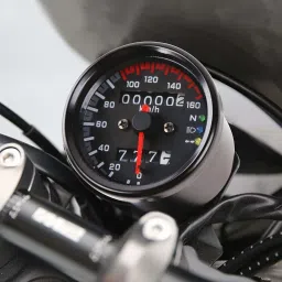 vagary Universal Motorcycle Dual Odometer Speedometer Gauge LED Background Light Analog Speedometer image 2