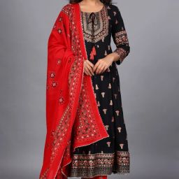 Women Viscose Rayon Kurta Pant Dupatta Set-image-22