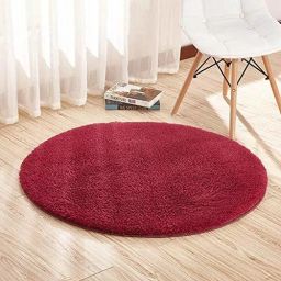 Red Polyester Area Rug-13