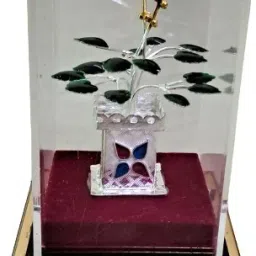 Samast Silver Tulsi Paudha Basil Plant for Home Temple (net weight 17 Gm) Decorative Showpiece-10 cm-image-50