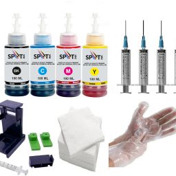 spotink Refill ink For Use In DeskJet 2332 Multi-function Color Printer (Full Set) Black + Tri Color Combo Pack Ink Bottle-image-19