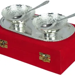 Silver Plated Serving Bowl Luxurious Silver(German)-image-13