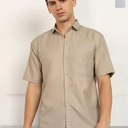 BROWN BROTHERS Men Pack of 2 Solid Spread Collar Casual Shirts-picture-21