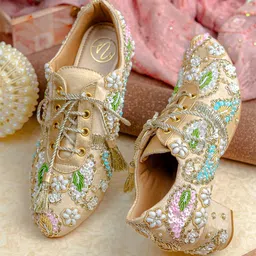 NR By Nidhi Rathi Women Embellished Ethnic Block Pumps-image-19