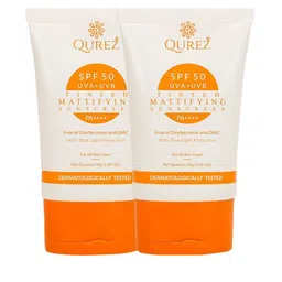 QUREZ Set Of 2 Tinted Mattifying Sunscreen SPF 50 PA++++ 50 g Each-1