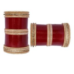 jtraditional Set Of 34 Gold-Plated Pearl-Beaded Bangles-image-97