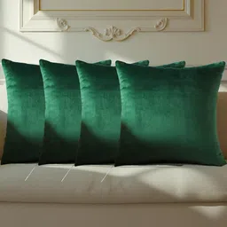 IVAZA Green Set of 4 Velvet Square Cushion Covers-36