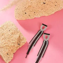 KPOP Silver-Plated Contemporary Drop Earrings-image-96