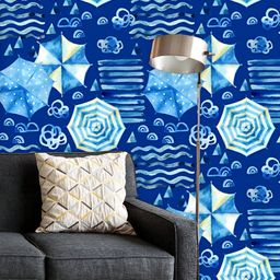 ArtzFolio Printed UV-Resistant Anti-Bacterial Blue Summer Beach Peel & Stick Wallpaper-image-71