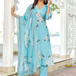 Moda Rapido Women Floral Printed Regular Kurta with Trousers & With Dupatta-7