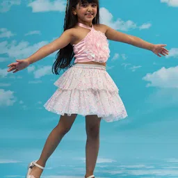 LIL DRAMA Girls Top with Skirt-image-69