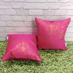 Pink Parrot Multicoloured Ethnic Motifs Square Cushion Covers-image-98