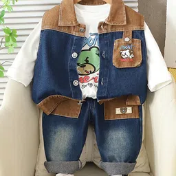 INCLUD Infant Boys Graphic Printed T-Shirt And Jacket With Trousers-picture-41