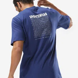 Domyos By Decathlon Placement Printed Pure Cotton Round Neck Oversized T-Shirt-image-60