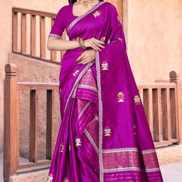 KAMDAR Woven Design Zari Silk Blend Saree-12