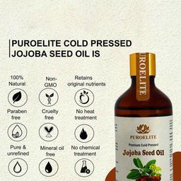 Puroelite Set Of 2 Cold Pressed Jojoba Seed Oil With Dropper For Face & Body - 100 ml Each image 2