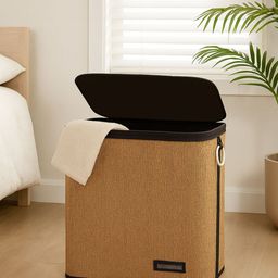 OBSESSIONS Brown & Black Large Foldable Laundry Storage Basket-image-32