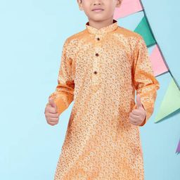 Pehanaava Boys Printed Regular Kurta with Pyjamas image 3