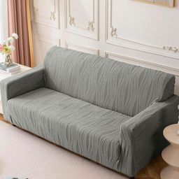 House Of Quirk Triple Seater Jacquard Waterproof Crizzle Pattern Fabric Sofa Cover-image-32