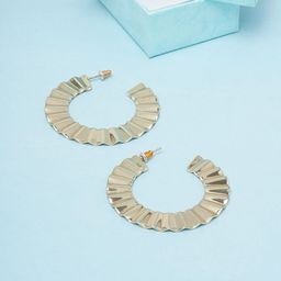 StyleCast Gold Plated Contemporary Half Hoop Earrings-image-51