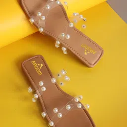 AROOM Women Embellished Open Toe Flats-image-53