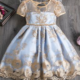 YK Girls Embellished Fit & Flare Dress-image-70