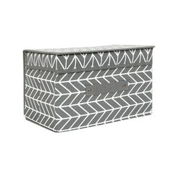HomeStorie Grey & White Printed Canvas Storage Organiser - Medium-image-65