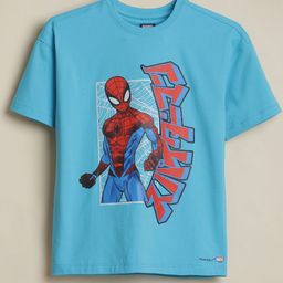 Allen Solly Junior Boys Graphic Printed Spider-Man Round Neck Regular Fit T-shirt-picture-28