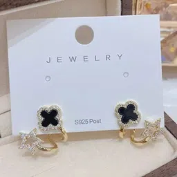 Celestique Artificial Stones Studded Floral Shaped Ear Cuff-16