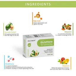 Dextron Set Of 3 Glutathione Skin Lightening Soap With Avocado - 75 g Each image 3