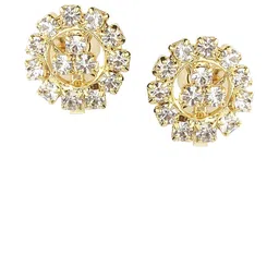 FirstBlush Gold Plated American Diamond Studded Contemporary Studs-image-99