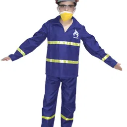 Kaku Fancy Dresses Kids Our Community Helper Fire Fighter Costume Coat With Trouser & Cap-image-40