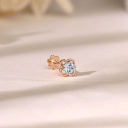 GIVA 18 Kt Rose Gold Floral Nose Pin Diamond Nose-image-40