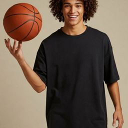SMAN Men Oversized Round Neck Cotton T-shirt-image-38