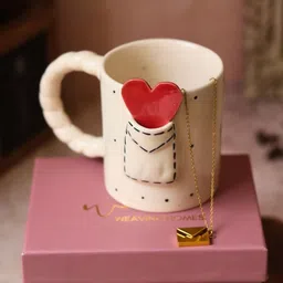 WEAVING HOMES White & Black Love Letter Printed Mug Ceramic Glossy Mug With Gift Box-280ml-image-25