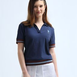 U.S. Polo Assn. Women Women Sports Polo Collar Pockets Boxy T-shirt-image-51