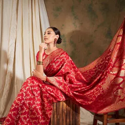DEVATITHI Ethnic Motifs Zari Banarasi Saree-picture-44
