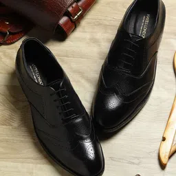 Hayes London Men Textured Genuine Leather Formal Brogues-picture-34