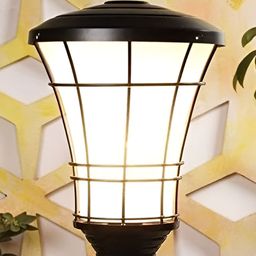 KINIS Black & White Abstract Shaped Weatherproof & Rust-Resistant Outdoor Pole Lamp-picture-11