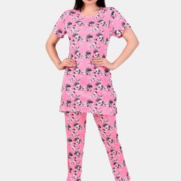 WELL QUALITY Women Floral Printed Night suit-image-10