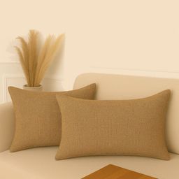 STITCHNEST Khaki Set of 2 Rectangle Cushion Covers-image-24