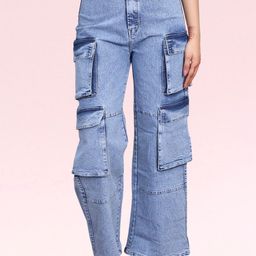 RIVI Women Jean Wide Leg High-Rise Light Fade Acid Wash Stretchable Jeans-image-14