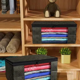Kuber Industries Black Set of 6 Regular Drawer Organiser Organisers-7