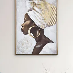 Home Centre Artistry Sartora White & Brown African Lady Wall Photo Frames-image-4
