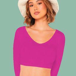 Dream Beauty Fashion Solid Fitted Crop Top-image-87