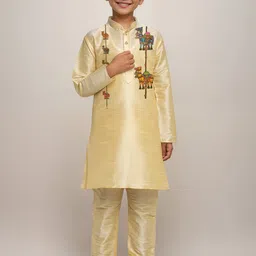DEVOILER Boys Ethnic Motifs Printed Mandarin Collar Straight Kurta-52
