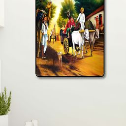 SAF Green & White Cows Printed Wooden Wall Art-image-41