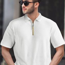 Moda Rapido Men Self Design Polo Collar T-shirt-picture-41