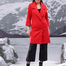 Kotty Women Cotton Notched Lapel Single-Breasted Overcoat-image-83
